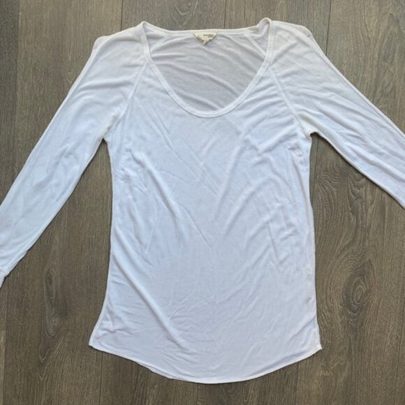 Aritzia Wilfred Free Baume Baseball T-shirt 3/4 Length Sleeve White Size XS - Picture 5 of 14